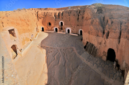 Matmata - a small Berber speaking town in Tunisia with traditional underground "troglodyte" structures.