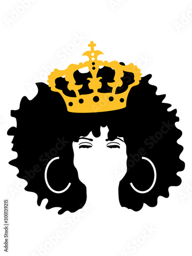 krone queen königin prinzessin geschlossene augen schwarze frau afro frisur weiblich hübsch schön dunkelhäutig stolz farbig clipart design comic cartoon cool sexy girl