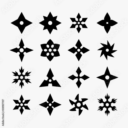 Ninja star icon set