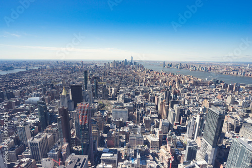 Manhattan New York City aerial view