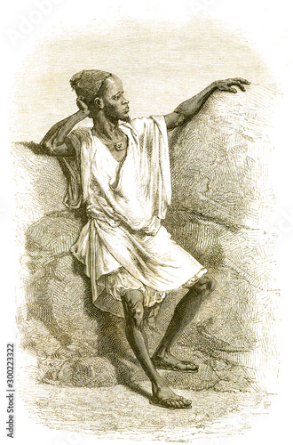 Old gravure of an African