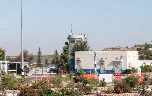 Army checkpoint on the border between Israel and the Palestinian Authority in the Samaria region of Beniamin district near to Rosh Haayin