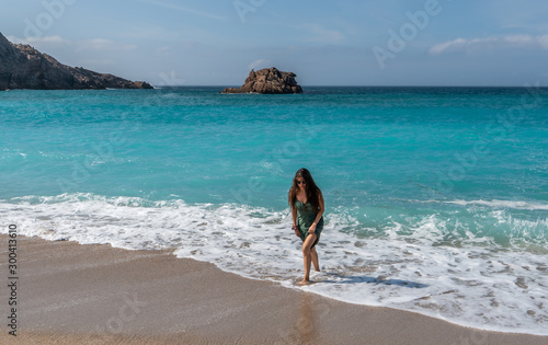 girl on a paradisiacal beach