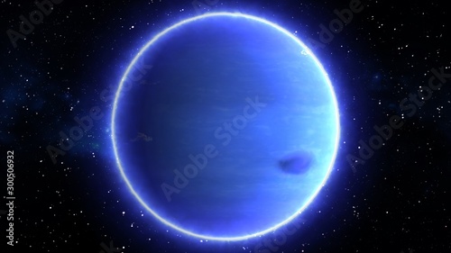 Beautiful View of Planet Neptune from Space Timelapse and Stars - Abstract Background Texture