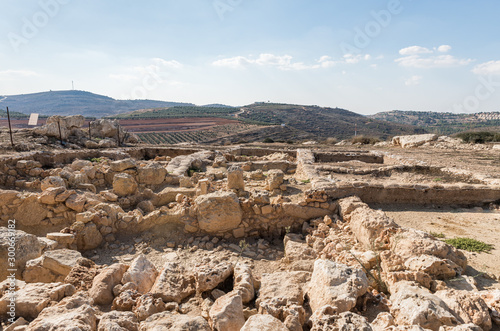 Archaeological excavations at the place where the tabernacle of the covenant was in Shiloh in Samaria region in Benjamin district, Israel