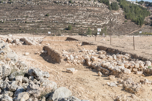 Archaeological excavations of the Ancient Shiloh archaeological site in Samaria region in Benjamin district, Israel