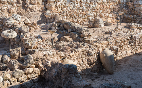 Archaeological excavations of storage facilities of the Ancient Shiloh archaeological site in Samaria region in Benjamin district, Israel