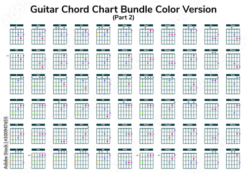 Guitar Chart Bundle vector can you use for web, app, lesson, school etc.