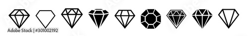 A set of diamonds in a flat style