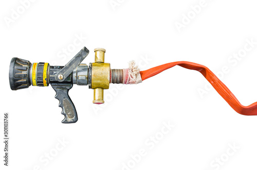 Fire hose on isolsted white background