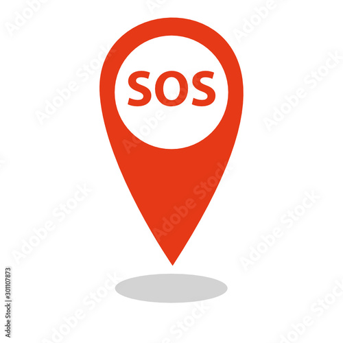 Pinpoint isolated icon. Pin point sign. Pin lokator icon illustration template. Pinpoint symbol for website, gps navigator, apps, business card.