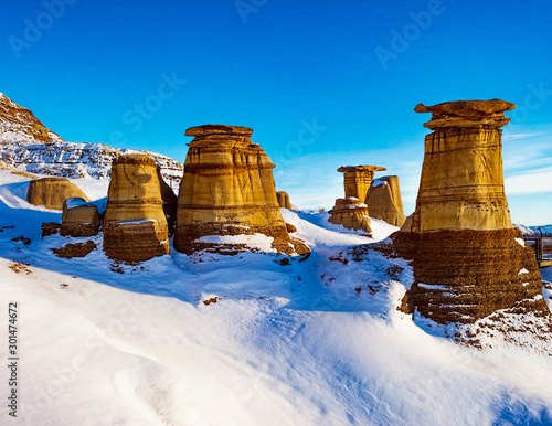 Drumheller hoodoos in winter