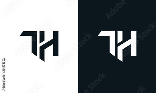 Minimalist abstract letter TH logo. This logo icon incorporate with two abstract shape in the creative process.
