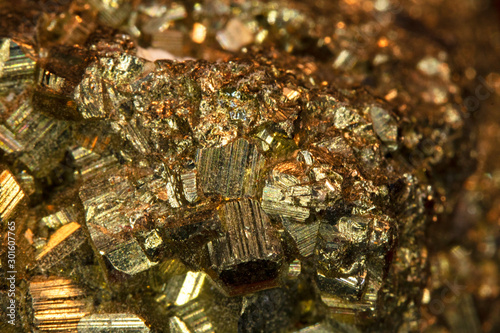 Pyrite Fools Gold Quartz Stone Close Up