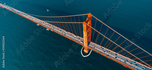 Aerial view of the Golden Gate Bridge in San Francisco, CA