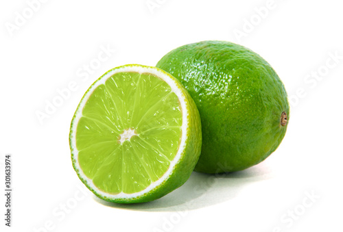 Fresh lime isolated on white