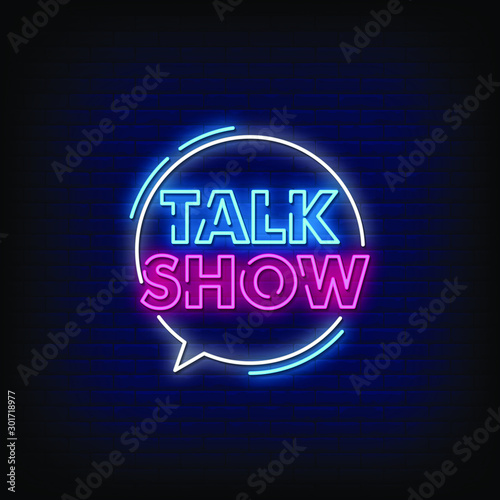 Talk Show Neon Signs Style Text Vector
