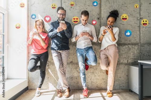 Young people watching a live streaming.