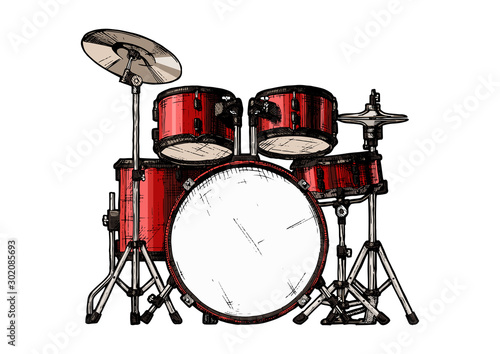 illustration of drum kit