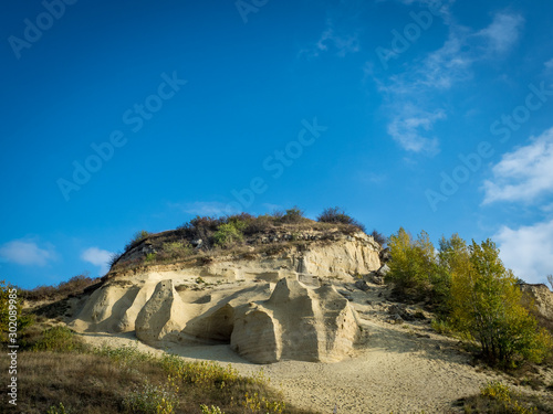 Sandberg, the late tertiary sea coast on the slopes of the Devinska Kobyla Mountain. Devinska Nova Ves, Slovakia, November 1, 2019.