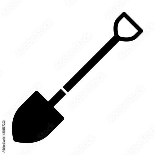 Shovel for digging and construction flat vector icon for apps and websites