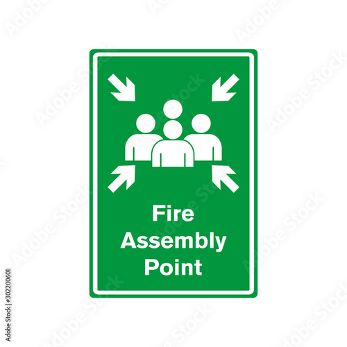 assembly point sign vector design template