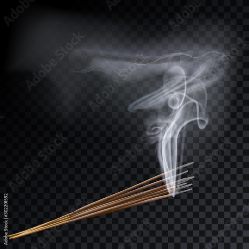 Aroma smoke eight reed sticks aromatherapy vector illustration.