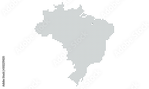 Map of brazil vector, dotted isolated on white background. Flat Earth, gray map template for web site pattern, anual report, inphographics.