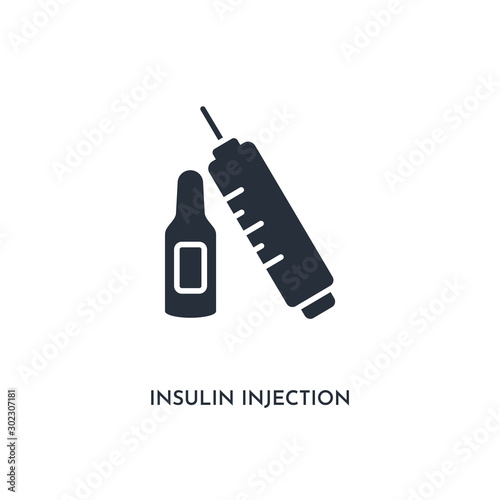 insulin injection pen icon. simple element illustration. isolated trendy filled insulin injection pen icon on white background. can be used for web, mobile, ui.