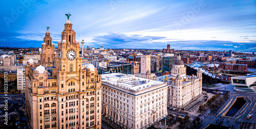 Aerial view of Royal Liver Building, England