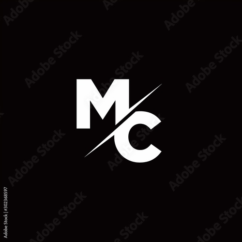 MC Logo Letter Monogram Slash with Modern logo designs template
