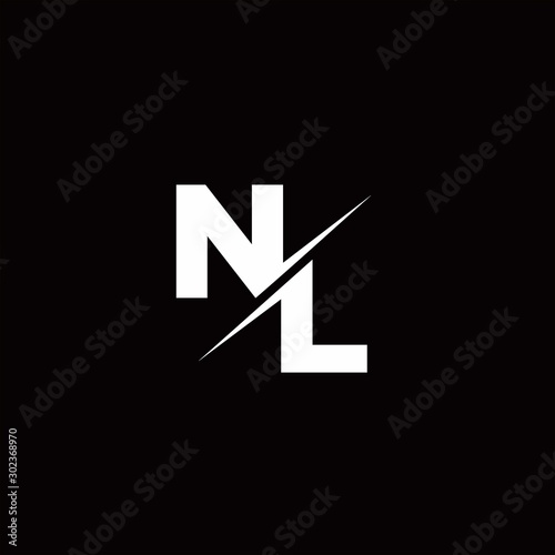 NL Logo Letter Monogram Slash with Modern logo designs template