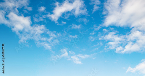 Blue sky and white clouds background