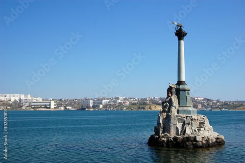 Monument to the Sunken Ships. Monument was built in 1905 to the 50-th anniversary of the First Defense of Sevastopol.. Crimea,Russia