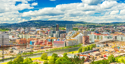 Beautiful cityscape of Oslo on a summer day, Norway