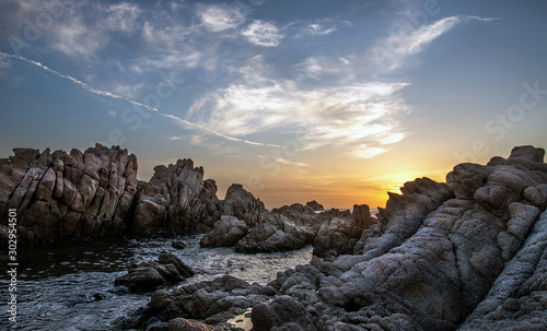 Rock formations at sunset, Costa Paradiso, Sardinia