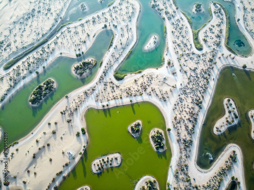 Dubai, Dubai / United Arab Emirates / 10 19 2019: Al Qudra Lakes in Dubai