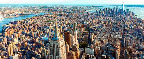 Widok z lotu ptaka drapacze chmur Midtown Manhattan Miasto Nowy Jork