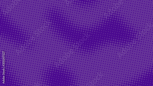 Purple with violet retro pop art background with halftone dots design