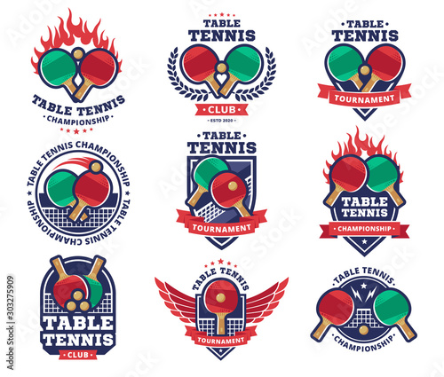 Table tennis, ping pong vector logotype, emblem, design collections