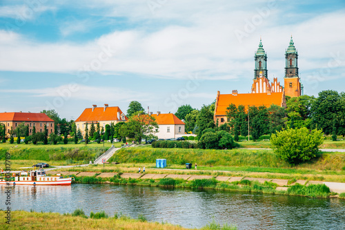 Poznan cathedral and river at Ostrow Tumski in Poland