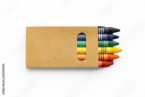 A small box of color pencils. Mock up
