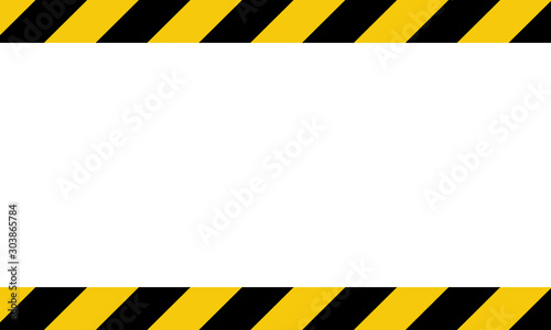 Black and yellow line striped background. Caution tape