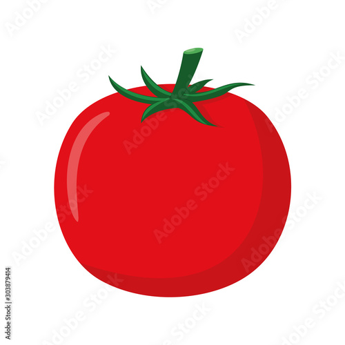 Vector illustration of a funny tomato in cartoon style.