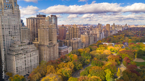 Kolor jesieni Jesienne budynki Budynki Central Park West NYC