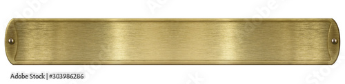 Gold or brass brushed metal plate isolated with clipping path included