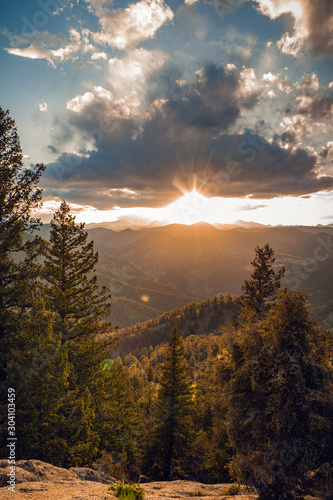 Sunset over the Rocky Mountains of Colorado