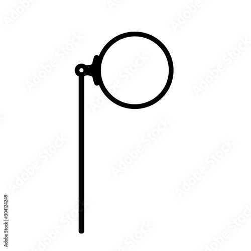 Monocle with stick vector icon