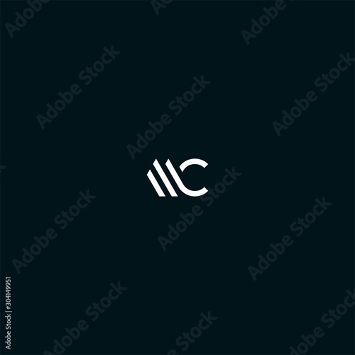 MC CM initial logo design vector