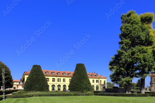 ancient villa castelbarco in vaprio d'adda village in italy 